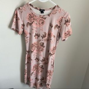 Rue 21 Pink Floral Bodycon T-Shirt Dress Size S